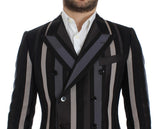 Multicolor striped wool slim blazer
