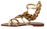 Gold Leather Devotion Flats Sandals