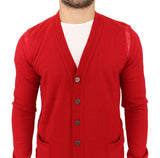 Red Wool Cardigan Sweater
