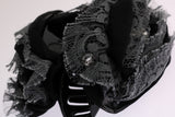 Black Gray Floral Lace Crystal Hair Claw