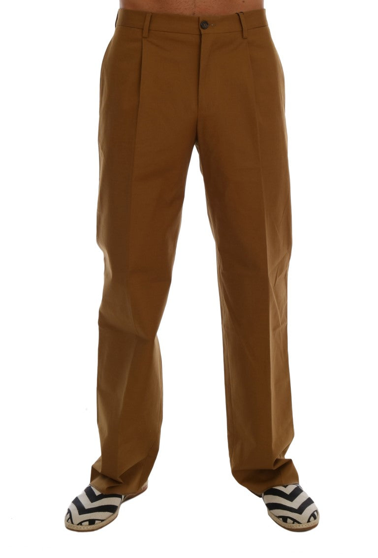 Brown Stretch Cotton Pants