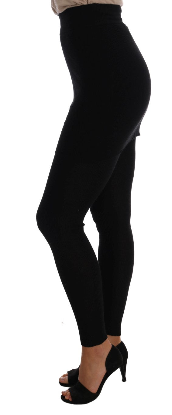 Black Cashmere Silk Stretch Tights Stockings