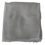 Gray Fringe Neck Wrap Cotton Scarf