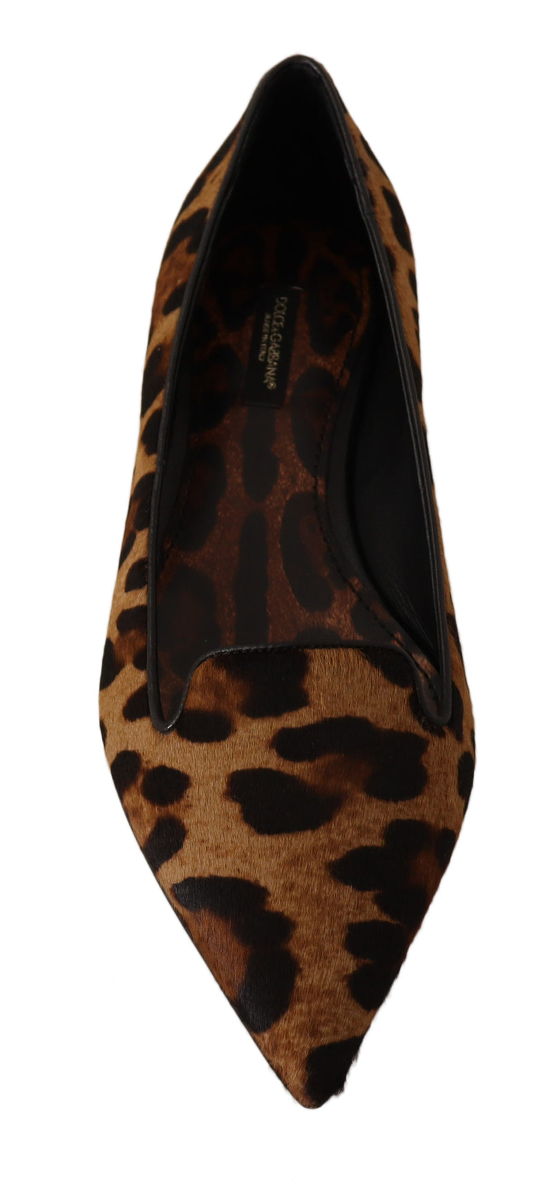 Brown Leopard Pony Hair Ballerina Loafers