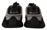 Black Gray Fabric Lace Up NS1 Sneakers Shoes