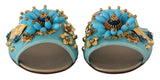 Blue Crystal Exotic Leather Blue Crystal Sandals