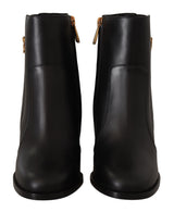 Black Leather Gold Amore Pearl Boots