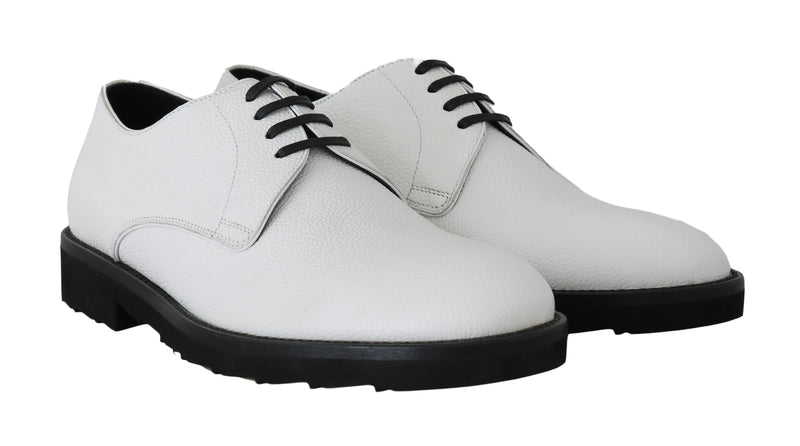 White Leather Derby Dress Formal Shoes