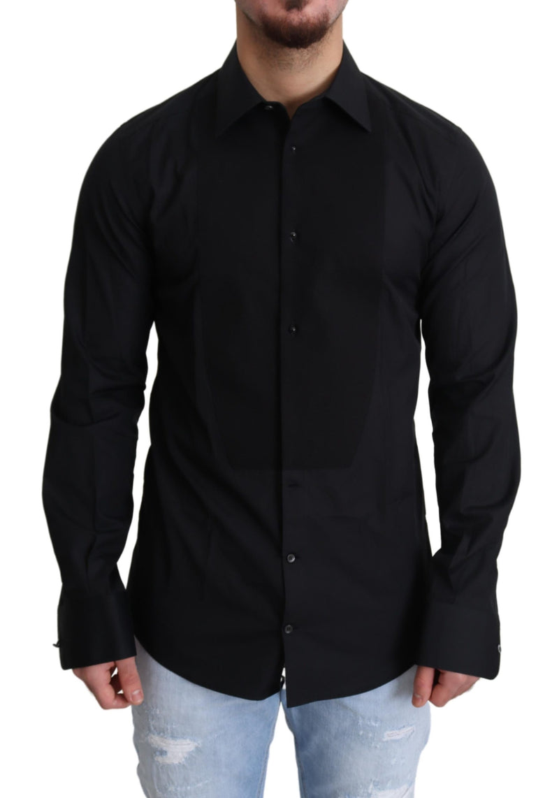 Black 100% Cotton Men Dress Formal Shirt