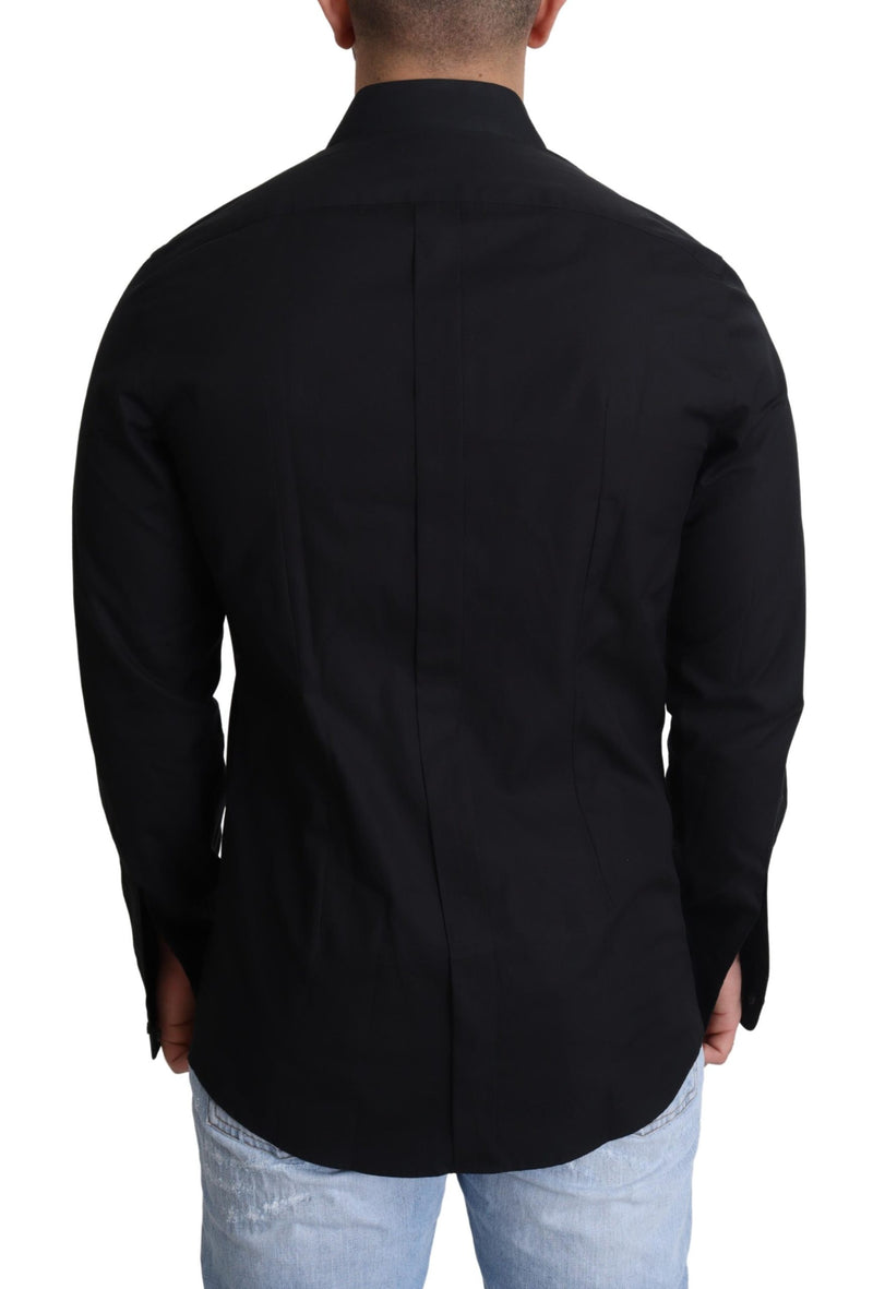 Black 100% Cotton Men Dress Formal Shirt