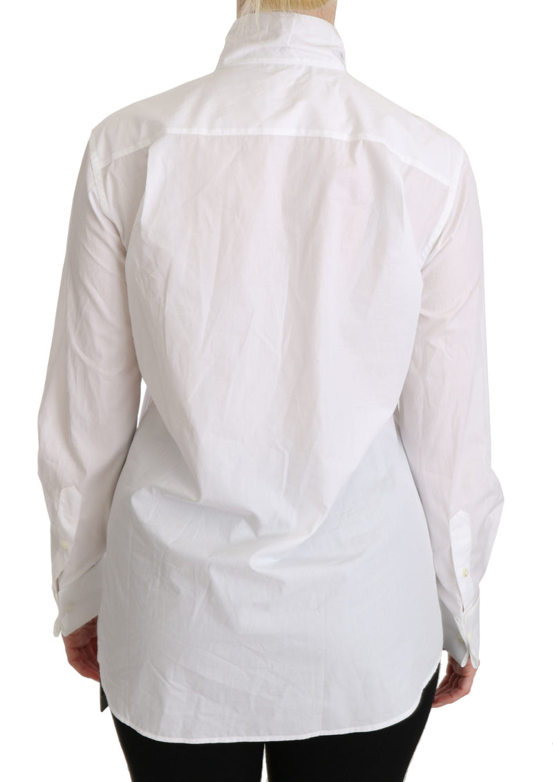 White Turtle Neck Long Sleeve Polo Shirt