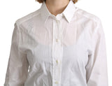 White Collared Formal Dress Shirt Cotton Top