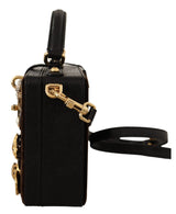 Brown Velvet Black Iguana Leather Buttons BOX Bag