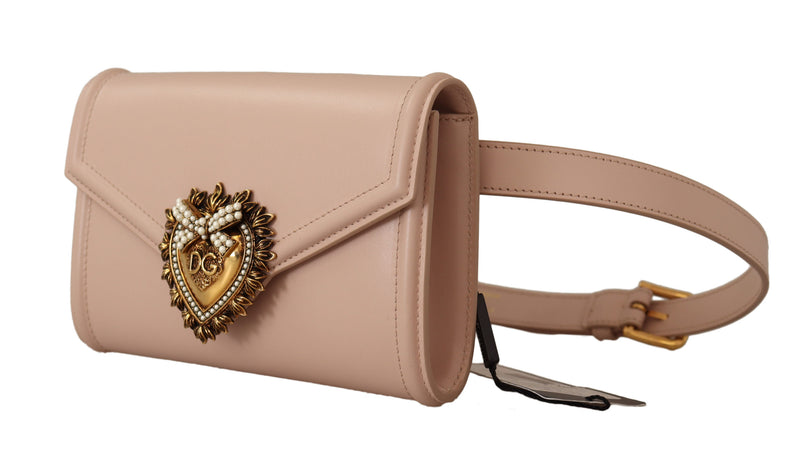 Pink Leather Mini Devotion Heart Fanny Pack Bag
