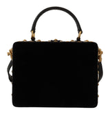 Black Velvet Ayers Leather Crystal Gold BOX Bag