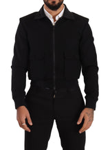 Black Wool Collar Short Coat Jacket