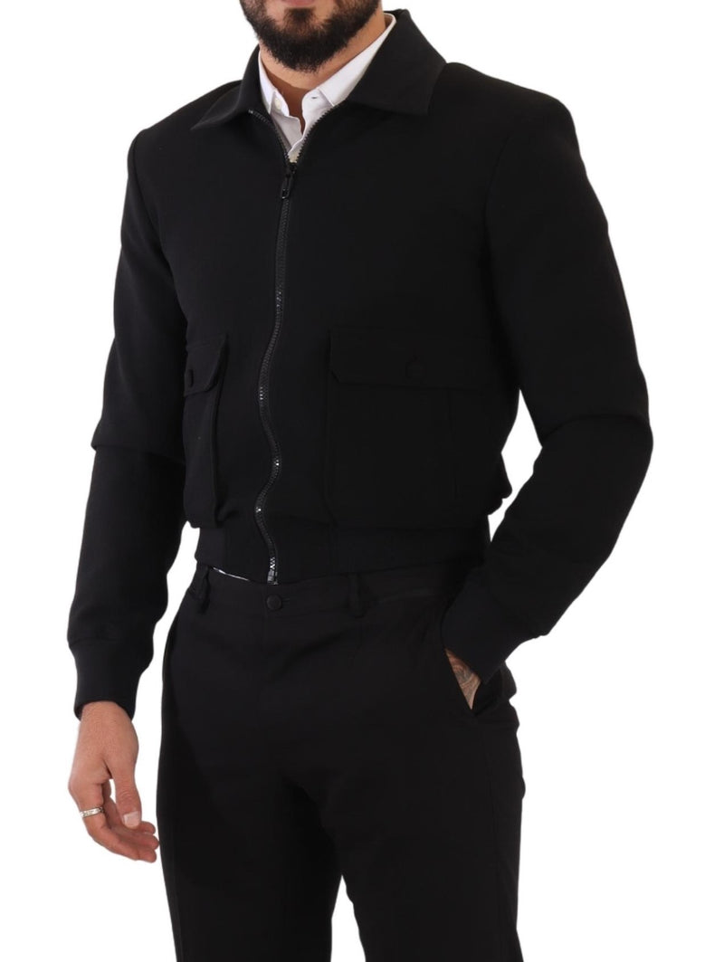 Black Wool Collar Short Coat Jacket