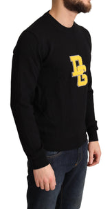 Black Yellow DG Logo Knitted Wool Pullover Sweater