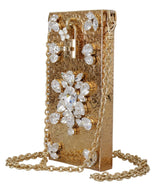 Gold Crystal Brass Crystal Cross Body Mini Bag