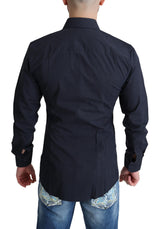 Dark Blue Cotton Stretch SICILIA Shirt