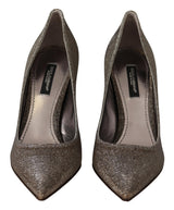 Gold Silver Fabric Heels Pumps Shoes