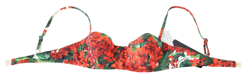 Red Floral Print Swimsuit Beachwear Bikini Tops