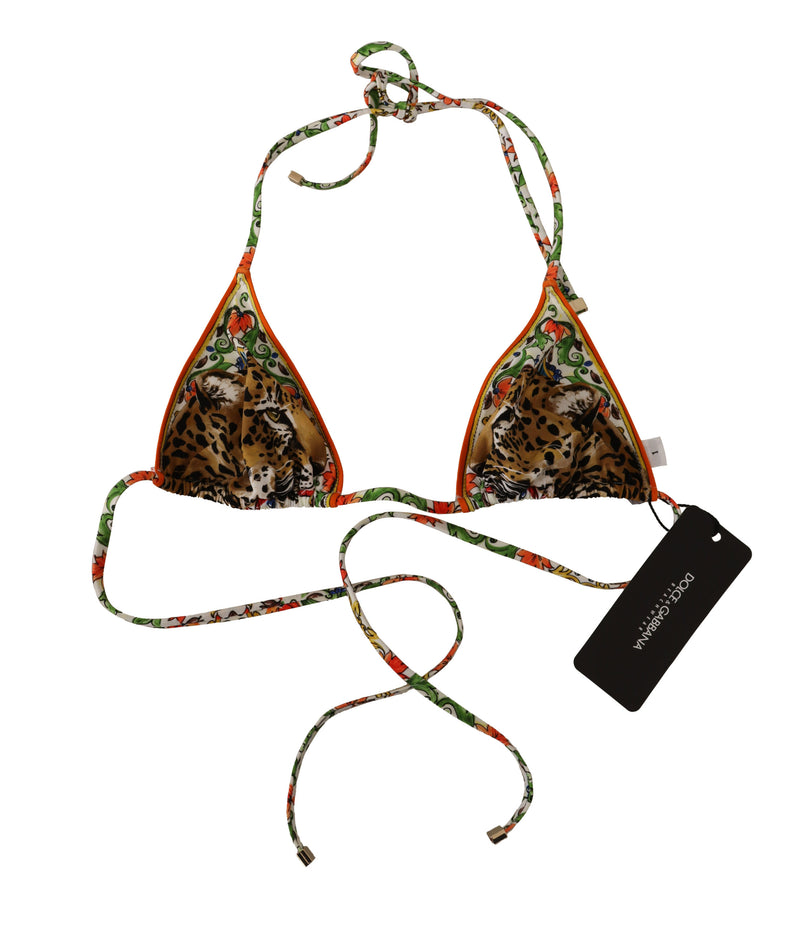 Leopard Print Bikini Top Triangle Swimsuit