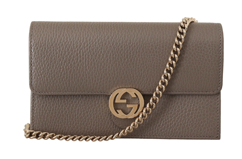 Gucci Grey Icon Leather Crossbody Bag