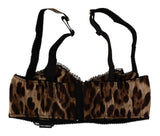 Brown Leopard Women Bra Nylon Spandex Underwear