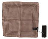 Brown Dotted Silk Square Handkerchief