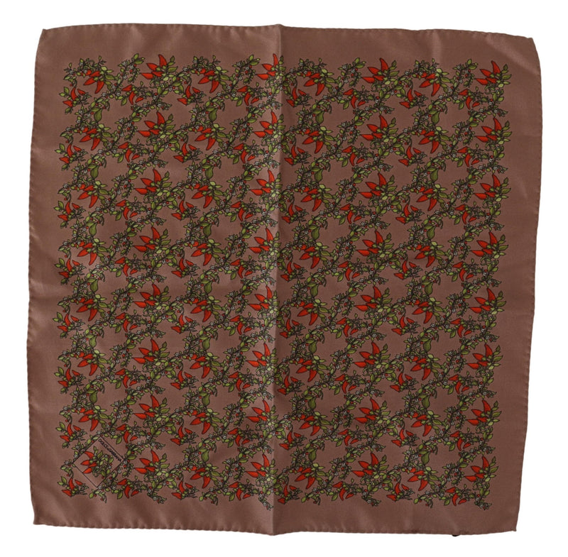 Brown Carrots Print Silk Handkerchief