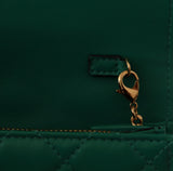 Green Nappa Leather Medusa Evening Bag