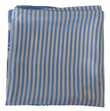 Blue Striped Silk Square Foulard Wrap Scarf