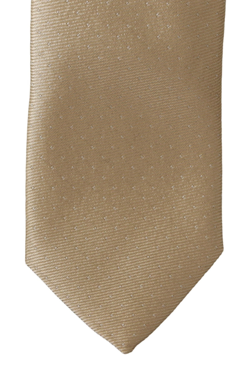 Gold 100% Silk Dotted 6cm Wide Classic Tie