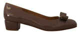 Brown Naplak Calf Leather Pumps Shoes
