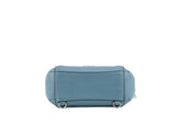Mini Cornflower Blue Pebble Leather Convertible Chain Backpack Bag
