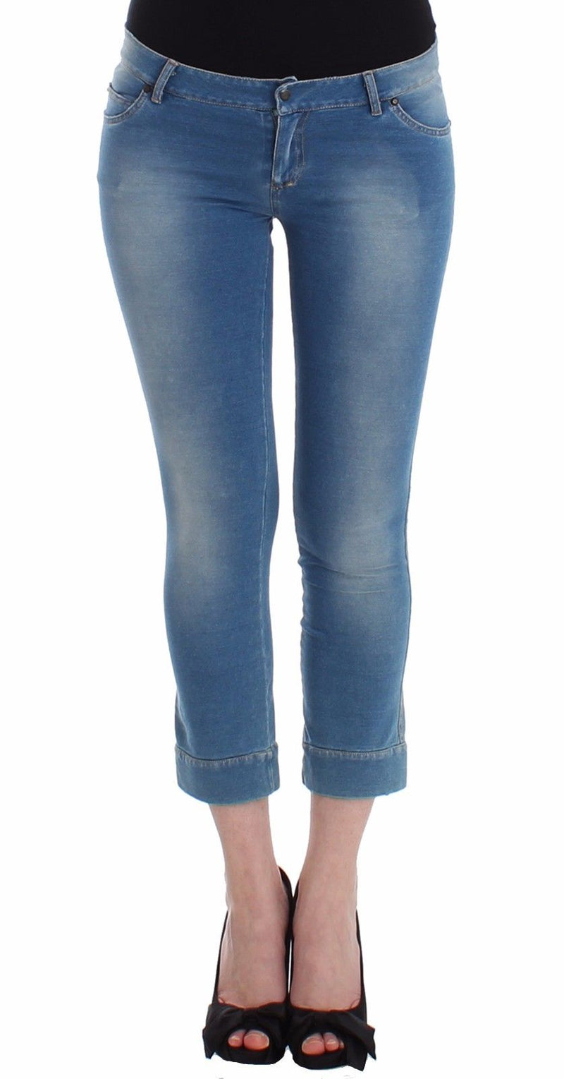 Beachwear Blue Jeans Capri Pants Cropped - Avaz Shop