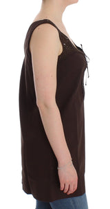 Beachwear Brown Cotton Stretch Tunic Dress - Avaz Shop