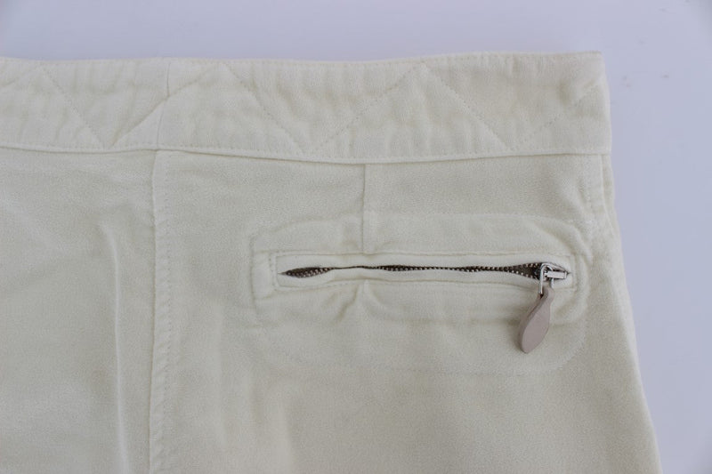 Beige Cotton Capri Cropped Cargo Pants - Avaz Shop