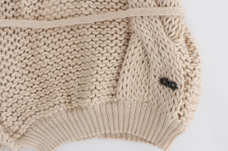 Beige sleeveless knitted cardigan - Avaz Shop