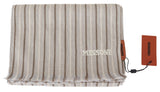 Beige Striped Wool Unisex Neck Wrap Scarf - Avaz Shop