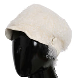 Beige Tibet Lamb Fur Gatsby Cap Women Hat - Avaz Shop