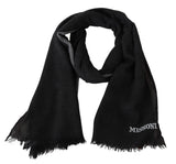 Black 100% Wool Unisex Neck Wrap Scarf - Avaz Shop