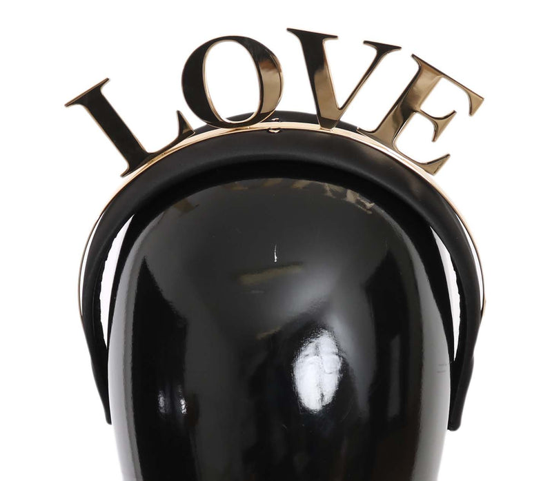 Black Brass Gold Love Diadem One Size Tiara Headband - Avaz Shop