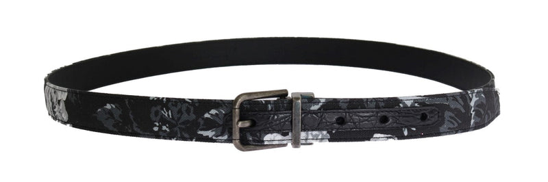 Black Cayman Linen Leather Belt - Avaz Shop