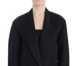 Black Coat Trench Long Draped Jacket Blazer - Avaz Shop