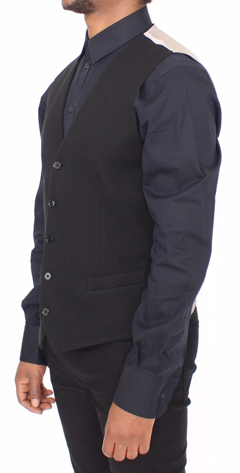 Black Cotton Dress Vest Blazer Jacket - Avaz Shop