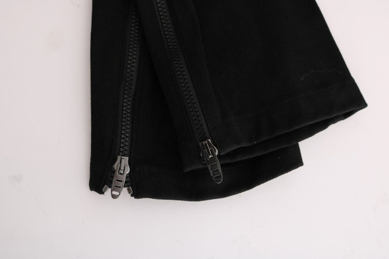 Black Cotton Slim Fit Casual Pants - Avaz Shop