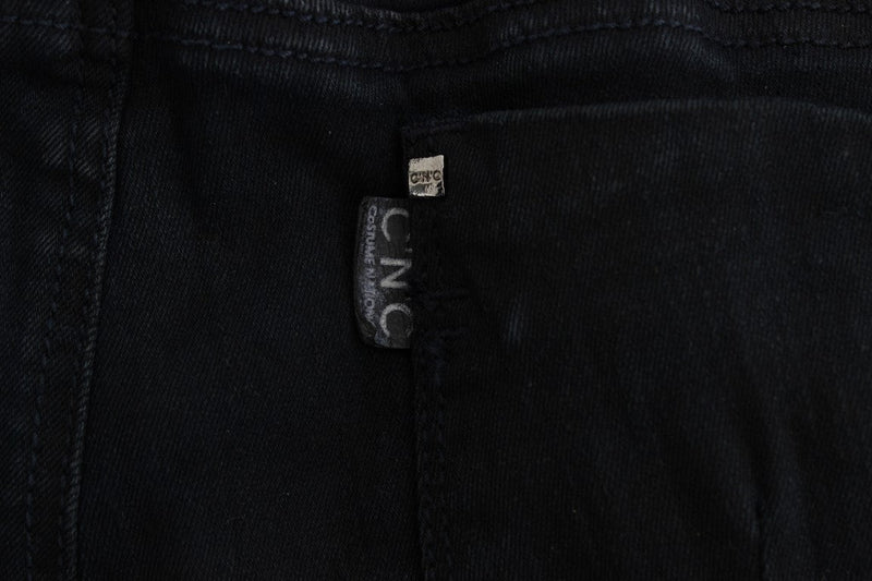 Black Cotton Slim Fit Denim Jeans - Avaz Shop