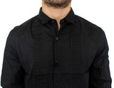 Black cotton slim fit shirt - Avaz Shop